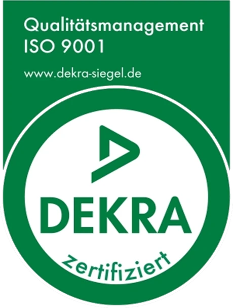 DEKRA Siegel – Qualitätsmanagement ISO 9001 zertifiziert